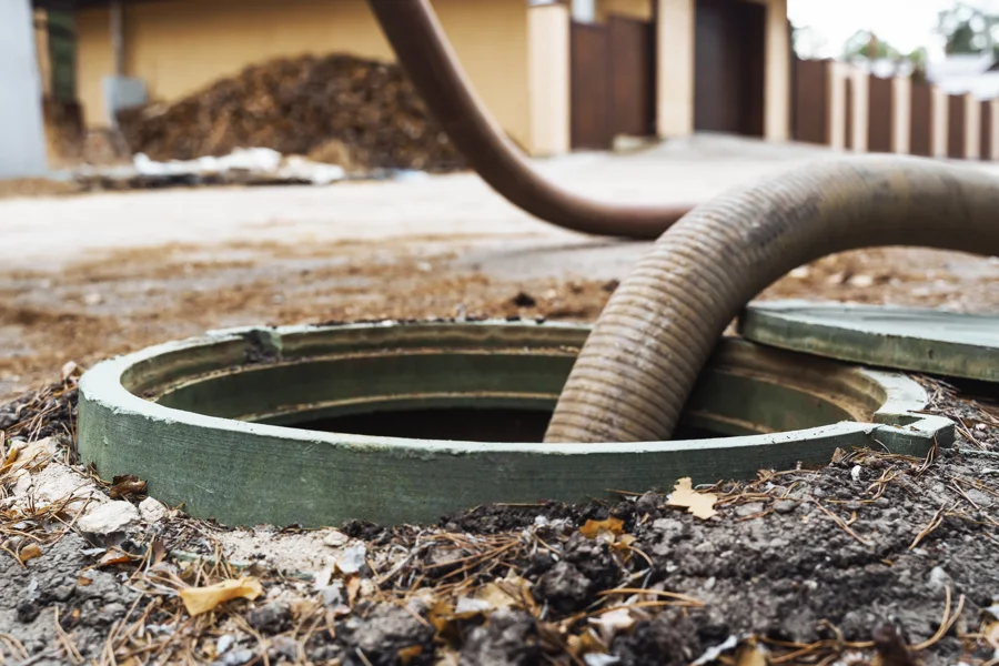 Our septic tank service at work in Morris, IL